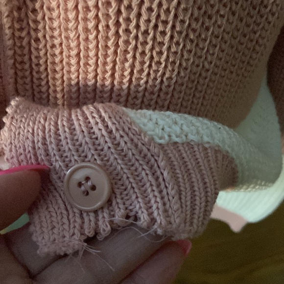 Vicolo Pastel Pink and White Cardigan size XL - Picture 6 of 10